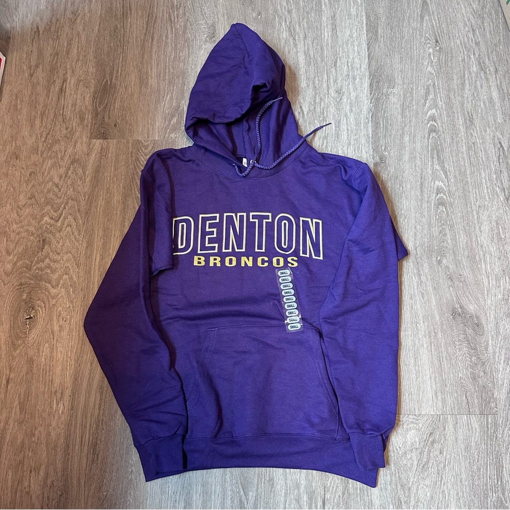 Hanes Purple Denton Broncos Hoodie - Size Small - New Without Tags